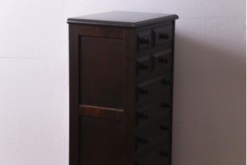 中古　北海道民芸家具　特注品!　縦型タイプが取り入れやすい整理箱(チェスト)(R-037853)