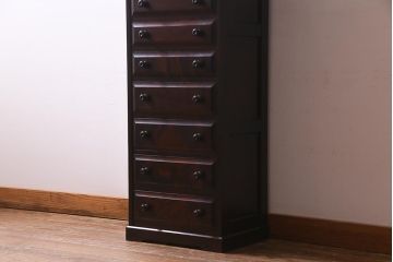 中古　北海道民芸家具　特注品!　縦型タイプが取り入れやすい整理箱(チェスト)(R-037853)