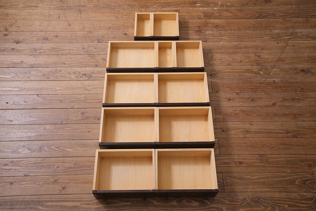 中古　北海道民芸家具　特注品!　縦型タイプが取り入れやすい整理箱(チェスト)(R-037853)