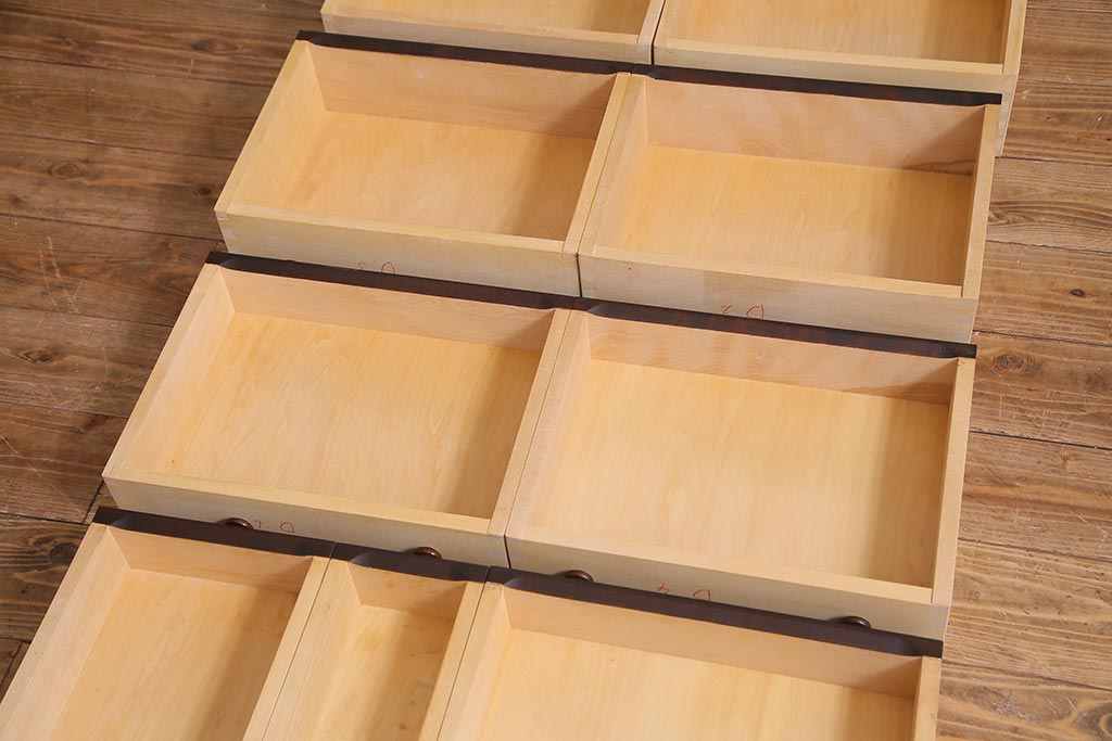 中古　北海道民芸家具　特注品!　縦型タイプが取り入れやすい整理箱(チェスト)(R-037853)