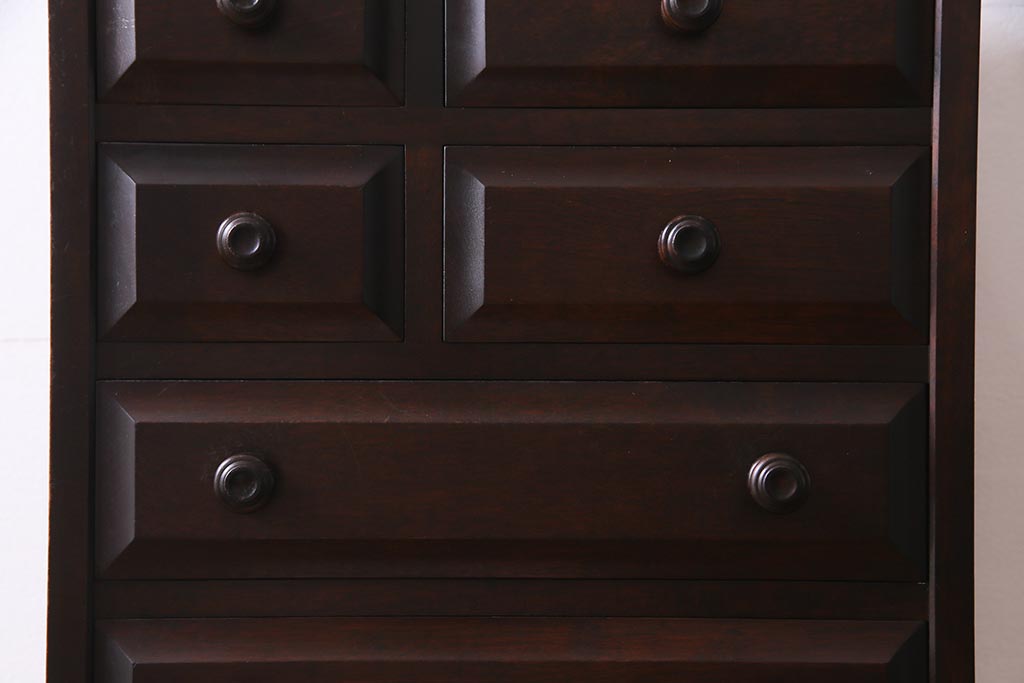 中古　北海道民芸家具　特注品!　縦型タイプが取り入れやすい整理箱(チェスト)(R-037853)