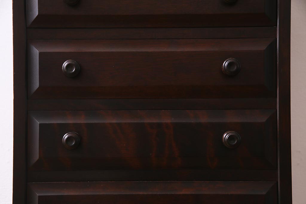 中古　北海道民芸家具　特注品!　縦型タイプが取り入れやすい整理箱(チェスト)(R-037853)