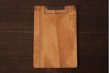 アンティーク雑貨　和製アンティーク　昭和初期　古い質感が味のある木製バインダー(R-037862)