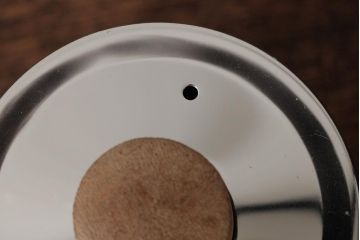 ヴィンテージ雑貨　イギリス製　SONA社　木製の取っ手が可愛らしいアルミティーポット(コーヒーポット、ビンテージ)(R-037866)