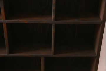 ラフジュ工房オリジナル　古材リメイク家具　スタイリッシュな収納が叶う壁掛けマス目棚(壁掛け収納棚、ウォールラック)(R-037871)