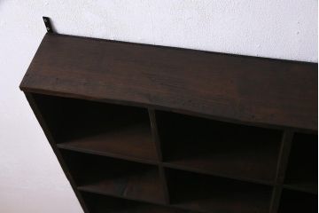 ラフジュ工房オリジナル　古材リメイク家具　スタイリッシュな収納が叶う壁掛けマス目棚(壁掛け収納棚、ウォールラック)(R-037871)