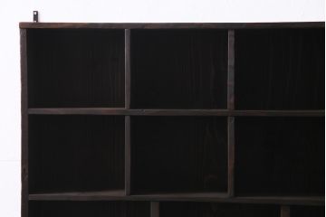 ラフジュ工房オリジナル　古材リメイク家具　スタイリッシュな収納が叶う壁掛けマス目棚(壁掛け収納棚、ウォールラック)(R-037871)