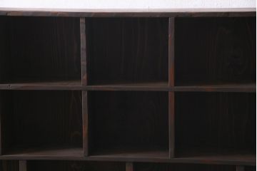 ラフジュ工房オリジナル　古材リメイク家具　スタイリッシュな収納が叶う壁掛けマス目棚(壁掛け収納棚、ウォールラック)(R-037871)