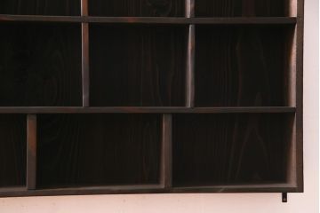 ラフジュ工房オリジナル　古材リメイク家具　スタイリッシュな収納が叶う壁掛けマス目棚(壁掛け収納棚、ウォールラック)(R-037871)