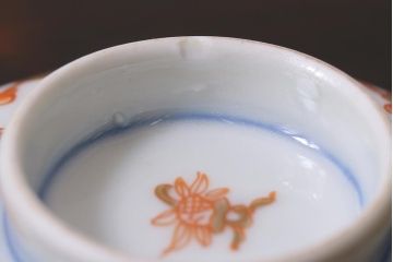 アンティーク雑貨　江戸期　色絵蓋付茶碗3個(伊万里)(R-037873)