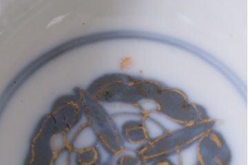 アンティーク雑貨　江戸期　色絵蓋付茶碗3個(伊万里)(R-037874)