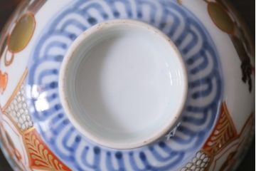 アンティーク雑貨　江戸期　色絵蓋付茶碗3個(伊万里)(R-037874)