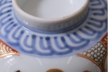 アンティーク雑貨　江戸期　色絵蓋付茶碗3個(伊万里)(R-037874)