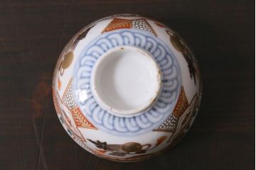 アンティーク雑貨　江戸期　色絵蓋付茶碗2個(伊万里)(R-037875)