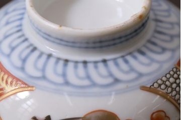 アンティーク雑貨　江戸期　色絵蓋付茶碗2個(伊万里)(R-037875)
