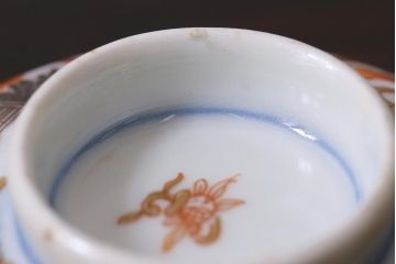 アンティーク雑貨　江戸期　色絵蓋付茶碗2個(伊万里)(R-037876)