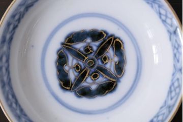 アンティーク雑貨　江戸期　色絵蓋付茶碗2個(伊万里)(R-037876)