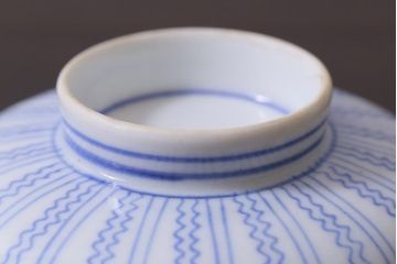 アンティーク雑貨　江戸明治期　染付蓋茶碗2個(R-037877)