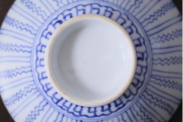 アンティーク雑貨　江戸明治期　染付蓋茶碗2個(R-037877)