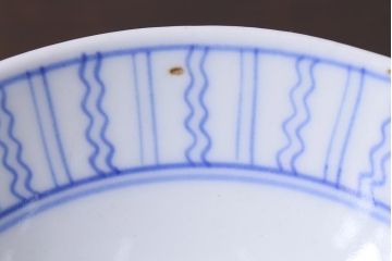 アンティーク雑貨　江戸明治期　染付蓋茶碗3個(R-037878)