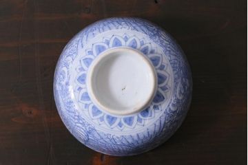 アンティーク雑貨　大正期　龍文　印判蓋茶碗3点セット(R-037882)