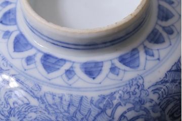 アンティーク雑貨　大正期　龍文　印判蓋茶碗3点セット(R-037883)