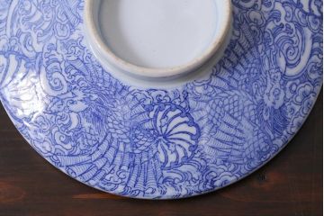 アンティーク雑貨　大正期　龍文　印判蓋茶碗3点セット(R-037884)