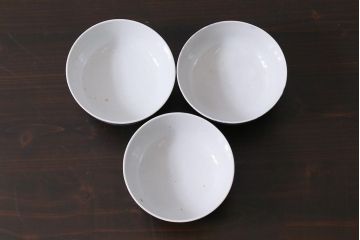 アンティーク雑貨　大正期　龍文　印判蓋茶碗3点セット(R-037884)