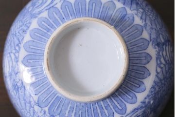 アンティーク雑貨　大正期　龍文　印判蓋茶碗3点セット(R-037884)
