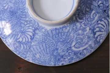 アンティーク雑貨　大正期　龍文　印判蓋茶碗3点セット(R-037885)