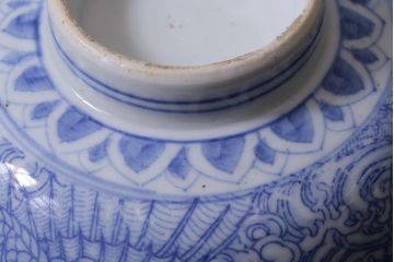アンティーク雑貨　大正期　龍文　印判蓋茶碗3点セット(R-037885)