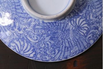 アンティーク雑貨　大正期　龍文　印判蓋茶碗3点セット(R-037886)