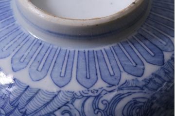 アンティーク雑貨　大正期　龍文　印判蓋茶碗3点セット(R-037886)