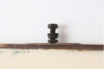 アンティーク建具　イギリスアンティーク　シャビーな雰囲気がおしゃれな木製吊り下げ戸(引き戸、建具)(R-037887)