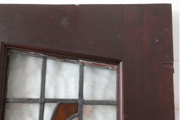 アンティーク建具　イギリスアンティーク　ステンドグラスがおしゃれな木製ドア(扉、建具)(R-037888)