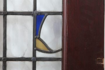 アンティーク建具　イギリスアンティーク　ステンドグラスがおしゃれな木製ドア(扉、建具)(R-037888)