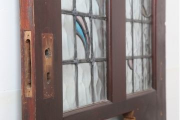 アンティーク建具　イギリスアンティーク　ステンドグラスがおしゃれな木製ドア(扉、建具)(R-037888)