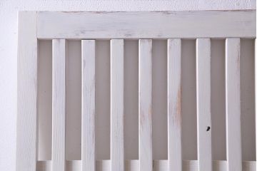 アンティーク建具　ホワイトペイントが爽やかな荒格子戸1枚(引き戸、建具)(R-037889)