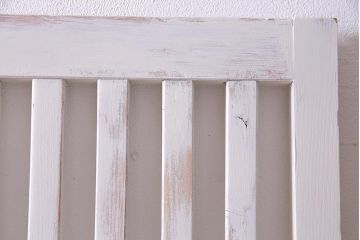 アンティーク建具　ホワイトペイントが爽やかな荒格子戸1枚(引き戸、建具)(R-037889)