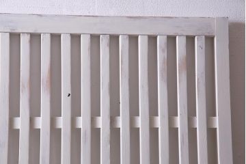アンティーク建具　ホワイトペイントが爽やかな荒格子戸1枚(引き戸、建具)(R-037889)