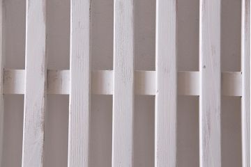 アンティーク建具　ホワイトペイントが爽やかな荒格子戸1枚(引き戸、建具)(R-037889)