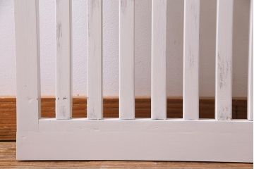 アンティーク建具　ホワイトペイントが爽やかな荒格子戸1枚(引き戸、建具)(R-037889)