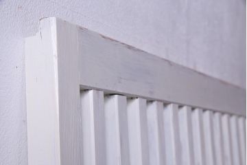 アンティーク建具　ホワイトペイントが爽やかな荒格子戸1枚(引き戸、建具)(R-037889)