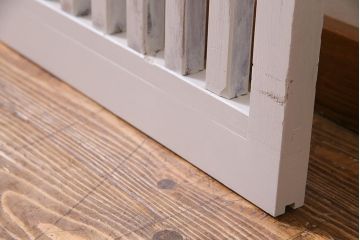 アンティーク建具　ホワイトペイントが爽やかな荒格子戸1枚(引き戸、建具)(R-037889)