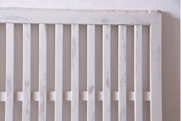 アンティーク建具　ホワイトペイントが爽やかな荒格子戸1枚(引き戸、建具)(R-037889)