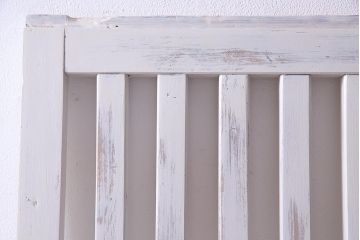 アンティーク建具　ホワイトペイントが爽やかな荒格子戸1枚(引き戸、建具)(R-037889)