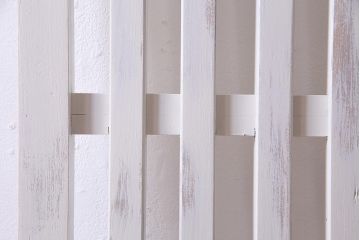 アンティーク建具　ホワイトペイントが爽やかな荒格子戸1枚(引き戸、建具)(R-037889)