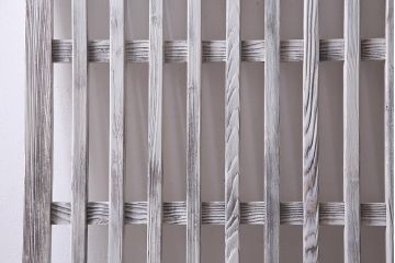 アンティーク建具　ホワイトペイントが爽やかな荒格子戸1枚(格子戸、はめ込み戸、建具)(R-037890)
