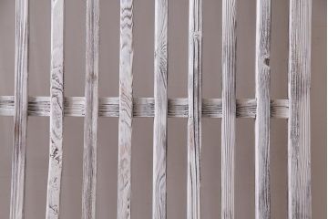 アンティーク建具　ホワイトペイントが爽やかな荒格子戸1枚(格子戸、はめ込み戸、建具)(R-037890)