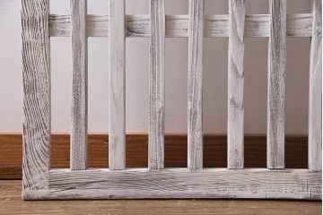 アンティーク建具　ホワイトペイントが爽やかな荒格子戸1枚(格子戸、はめ込み戸、建具)(R-037890)
